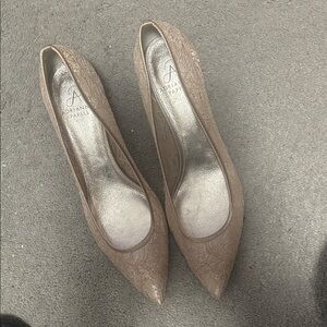 Adrianna Papell Brown Lace Heels